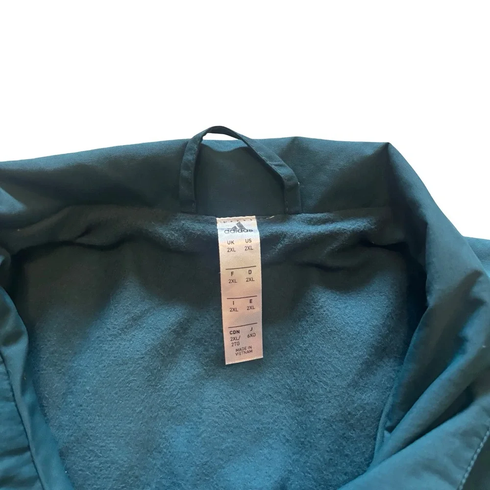 Adidas‎ Atlanta United FC Mens 2XL Teal Green Fleece Lined Snap Coach Jacket